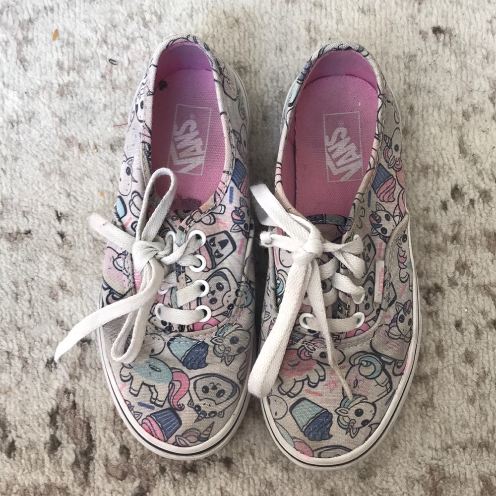 Vans kids girls size 1.5 sneakers unicorn cupcakes